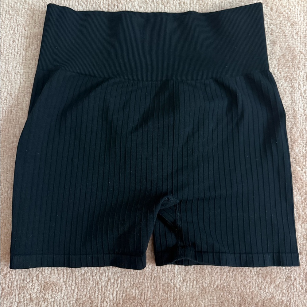 H&M Black Ribbed Bike Shorts